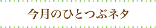 今月のひとつぶネタ